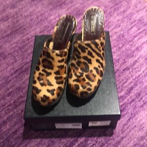 Prada Leopard Platform Clogs Size40